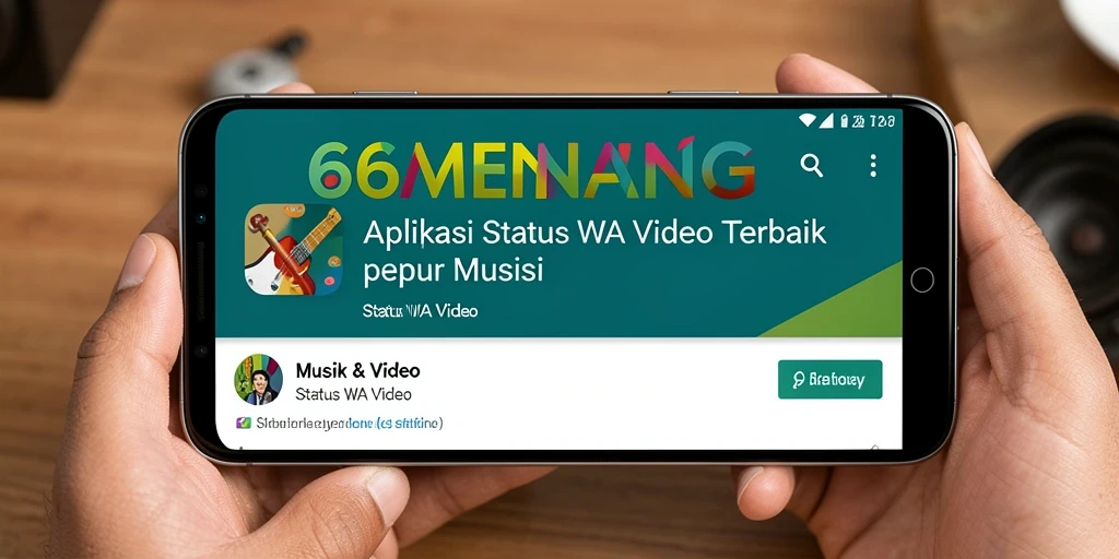 Antarmuka 66MENANG yang sederhana dan menarik untuk Status WA Video.