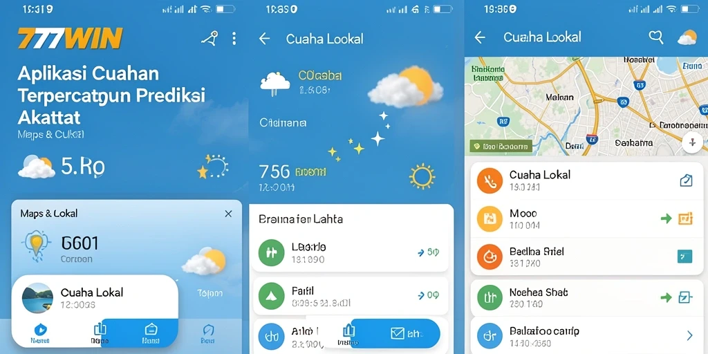 Tampilan antarmuka 777WIN untuk informasi cuaca lokal yang akurat.