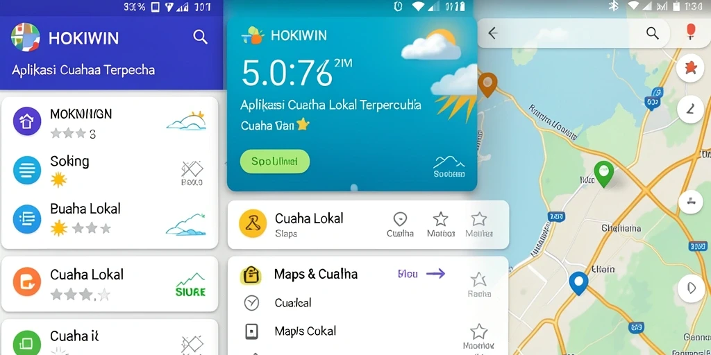 Antarmuka HOKIWIN yang menampilkan informasi cuaca lokal.