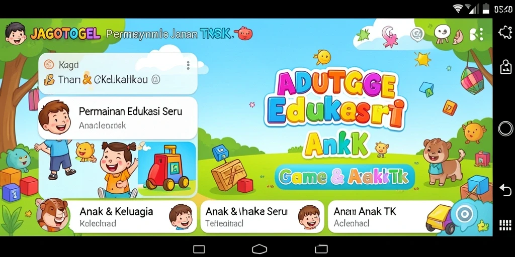Tampilan antarmuka permainan edukasi JAGOTOGEL yang menarik untuk anak-anak.