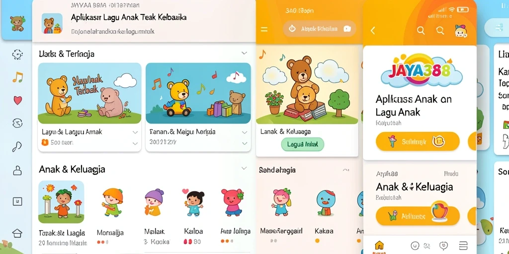 Antarmuka ceria JAYA388 menampilkan berbagai lagu anak yang menyenangkan.