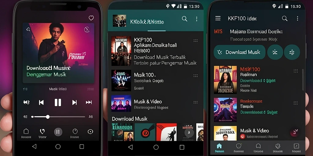 Antarmuka KPK100 menampilkan kemudahan dalam Download Musik.