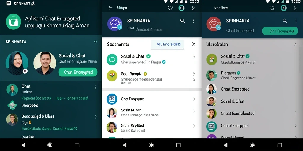 Antarmuka utama SPINHARTA dengan fitur chat aman.