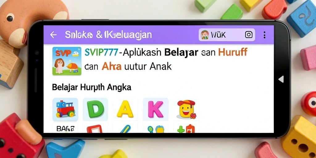 Antarmuka SVIP777 menampilkan fitur belajar huruf dan angka yang menarik.