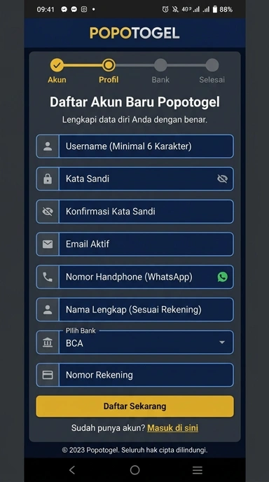 Panduan Registrasi Akun Popotogel untuk Pengguna Android